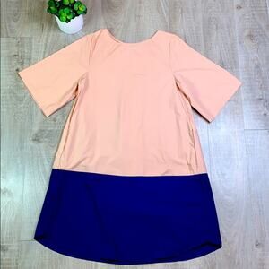 SANS Women's Colorblock Short Sleeve Dress With Pockets